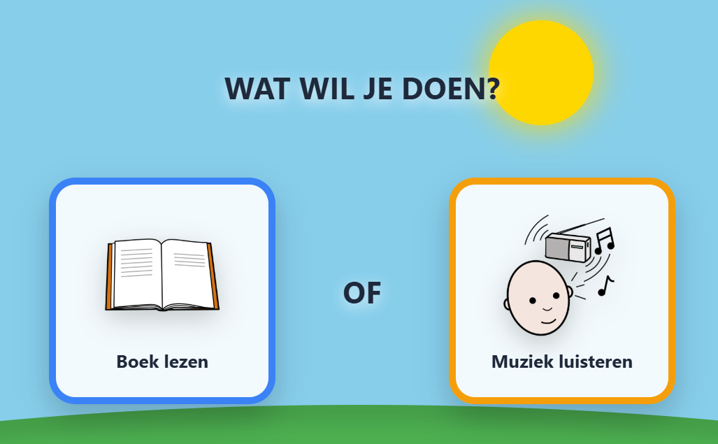 Keuze activiteit: boek lezen of muziek luisteren
